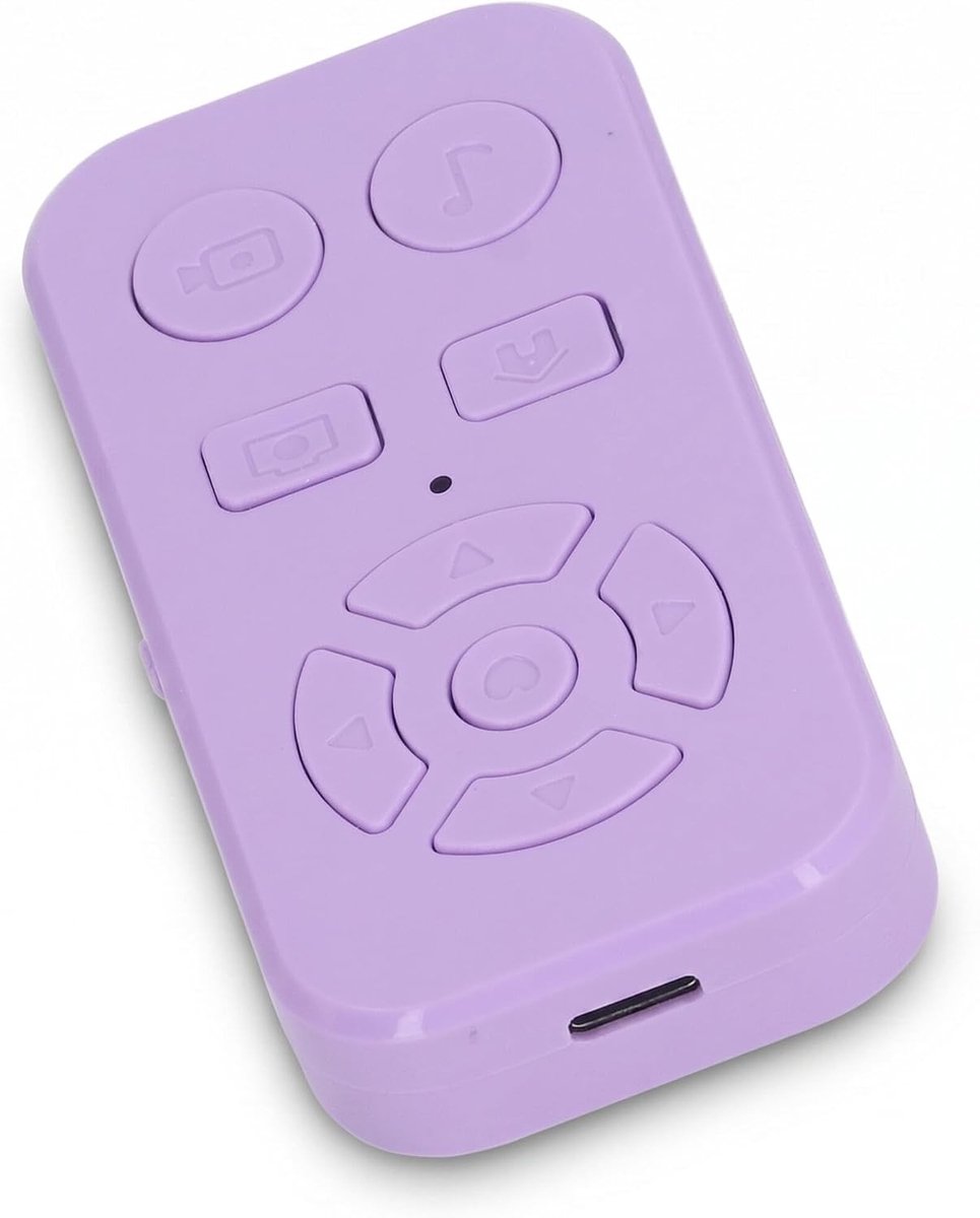 Draadloze Bluetooth Camera Afstandsbediening voor Mobiele Telefoons en Tablets, Ideaal voor TikTok, Selfies en Video-opnames (Paars)