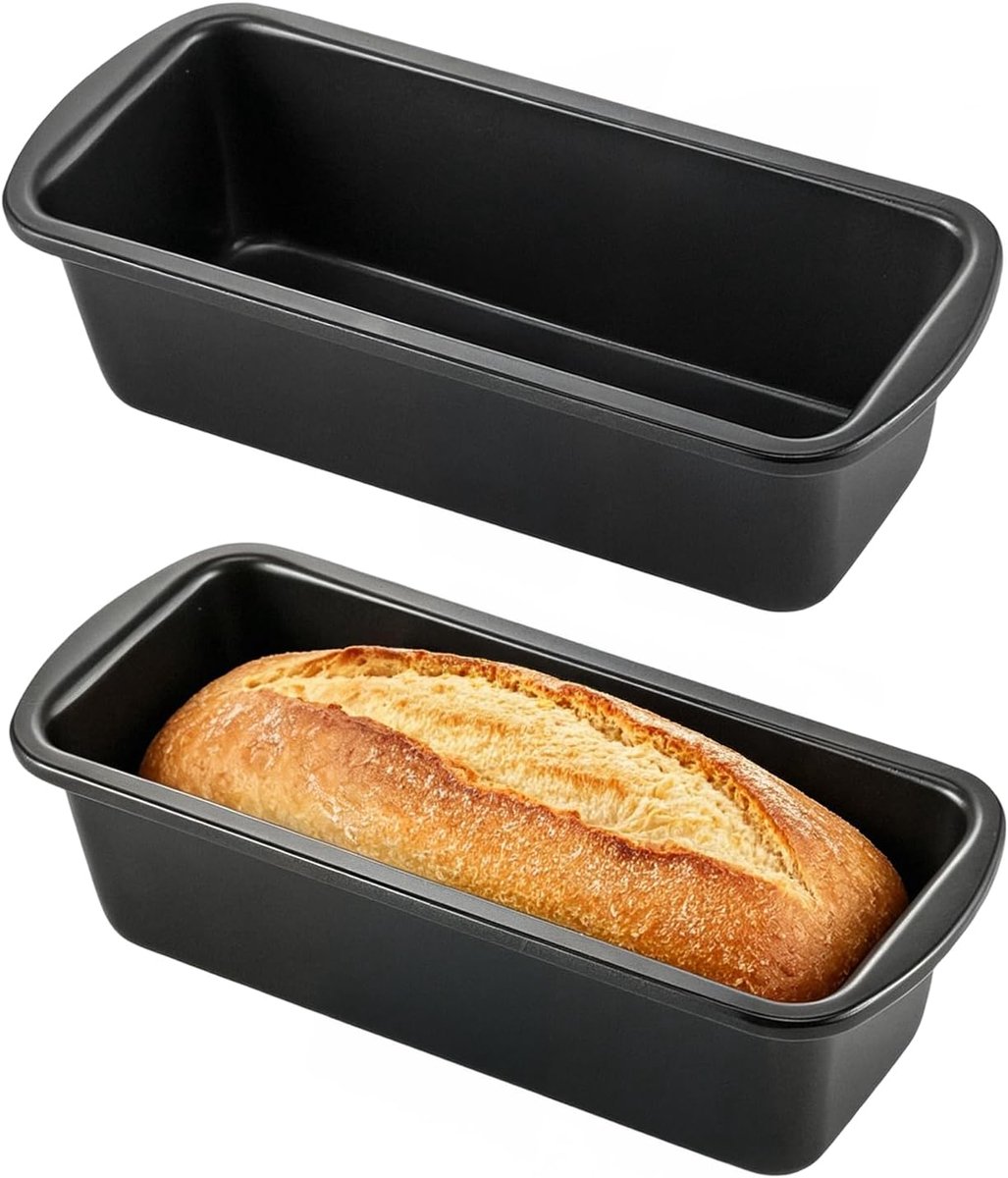 2 stuks broodbakvormen, rechthoekige bakvorm 19,8 x 9,5 x 5,6 cm, koolstofstaal broodvormen om te bakken - ShopVlot