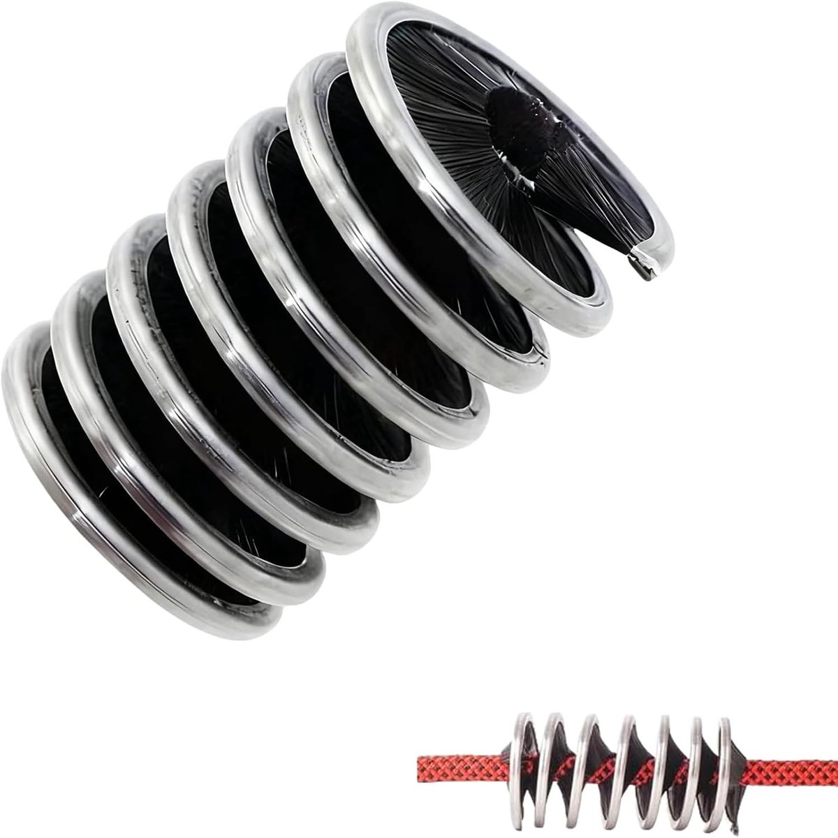 Touwborstel 5-7 mm - Professionele nylon borstelkop - Duurzaam roestvrij staal - Voor het reinigen van klimtouw - ShopVlot