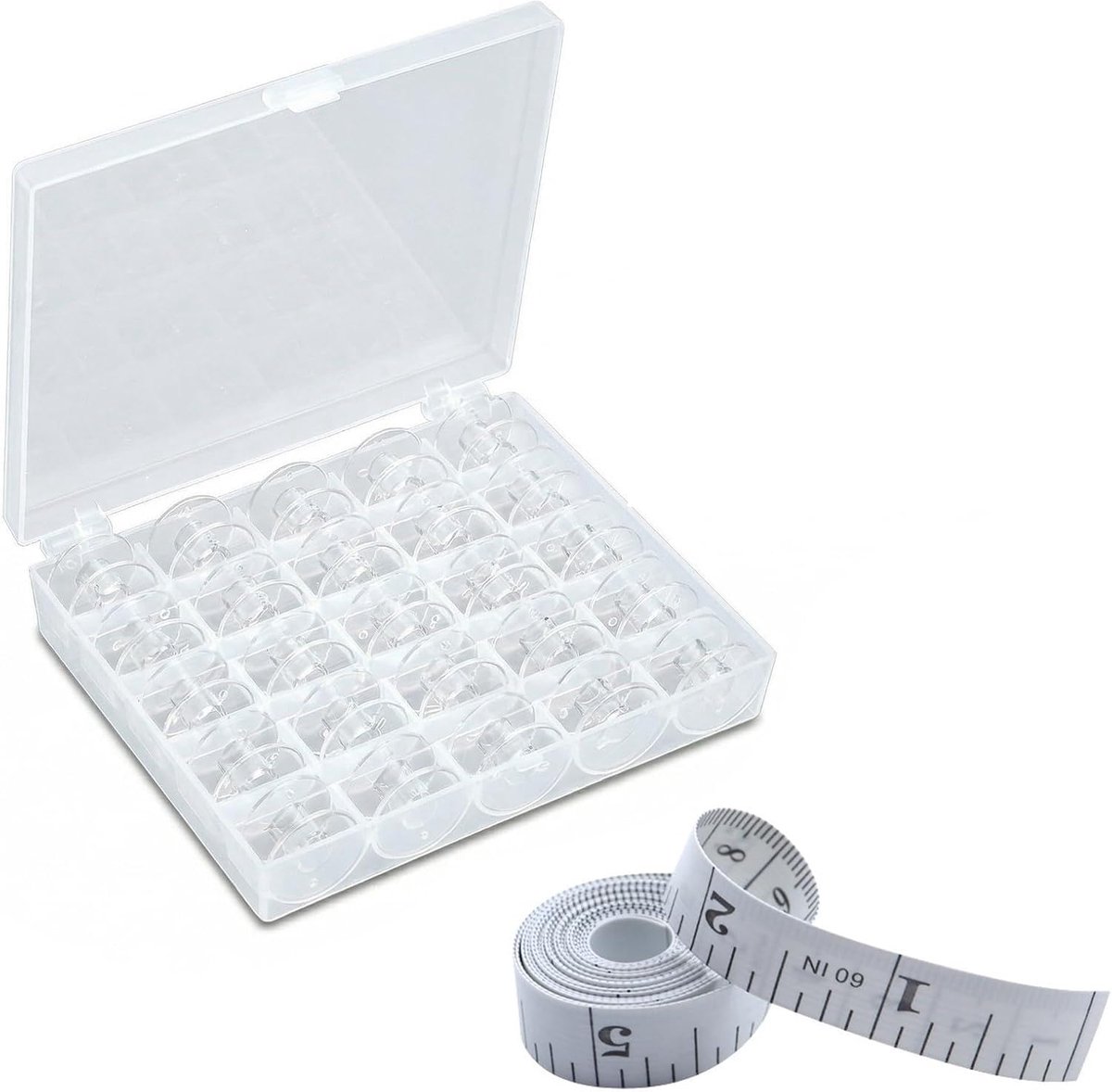 Naaimachine accessoires - 25 stuks blikjes en naald - zachte meetlint - compleet voor elke naaimachine - ShopVlot