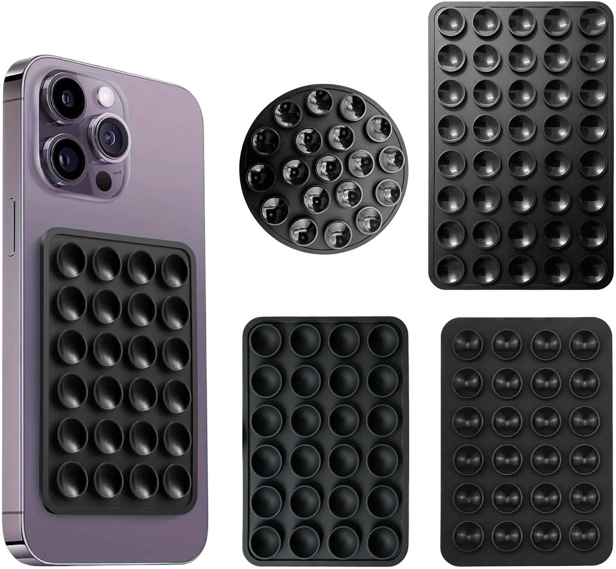 Telefoonzuignappen set van 4 - siliconen - zelfklevend - perfect voor selfies en video - ShopVlot