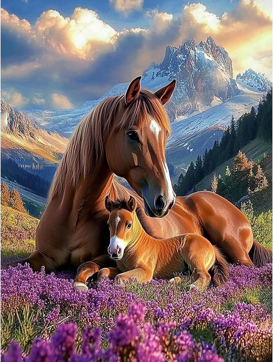 Schilderen op nummer paard - acrylverf set - eenvoudig voor volwassenen en beginners - creatieve ontspanning - ShopVlot