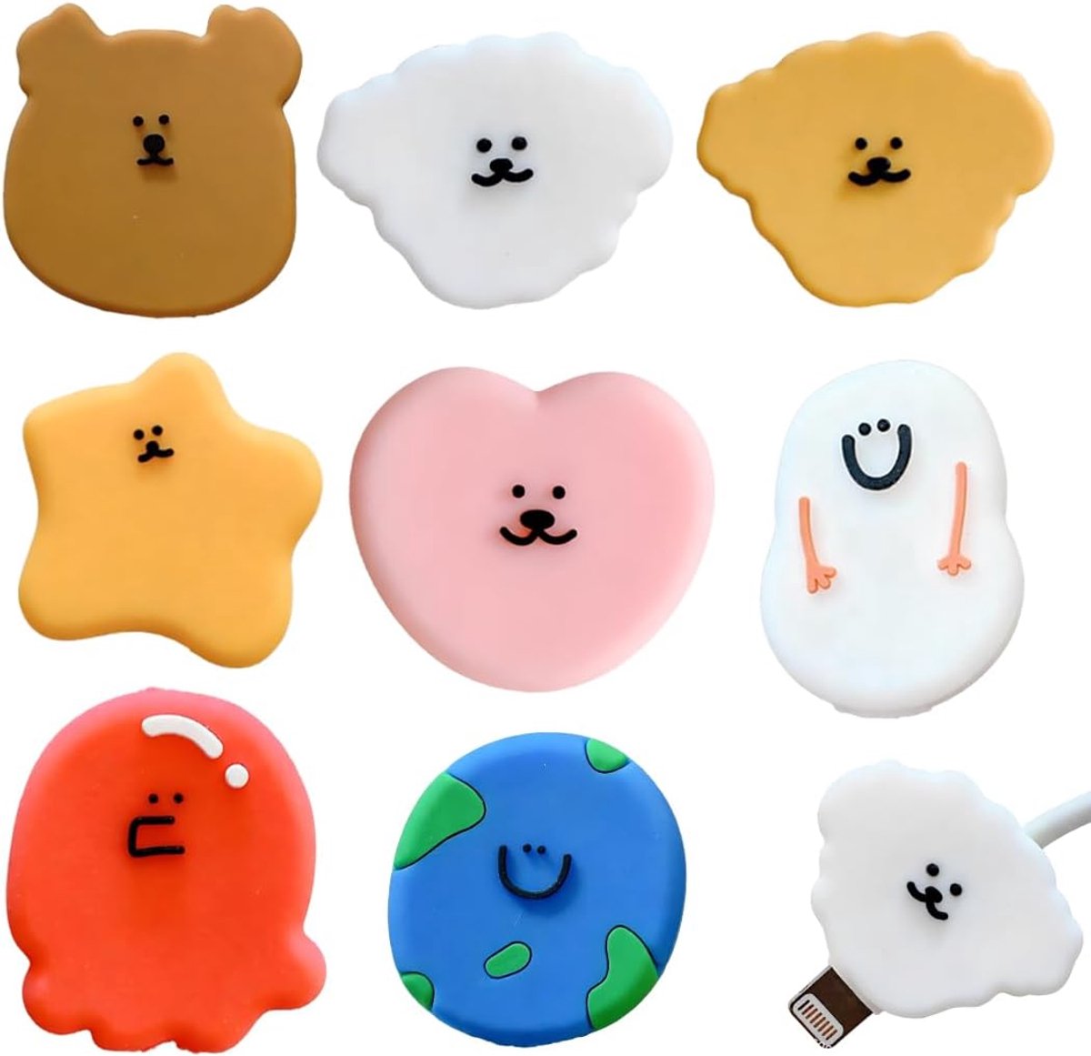 Oplaadkabelbescherming 8 stuks - Schattige kabelbescherming - Voor iPhone en Android - Verlengt levensduur kabel - ShopVlot