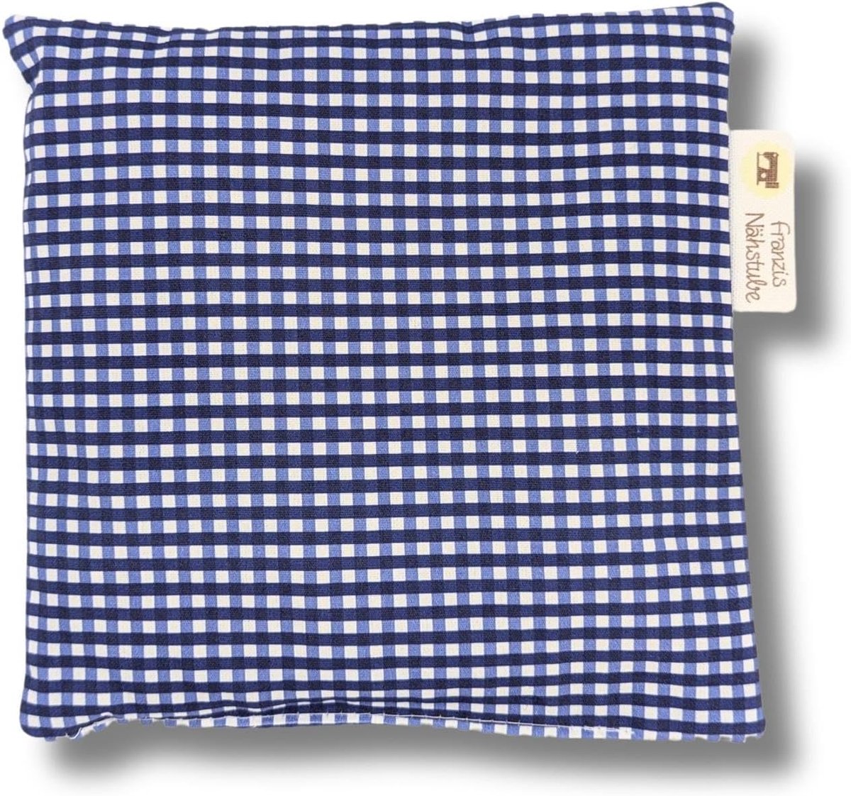 Kersenpitkussen 20x20 cm - blauw geruit - 100% katoen - verlichting bij pijn - ShopVlot