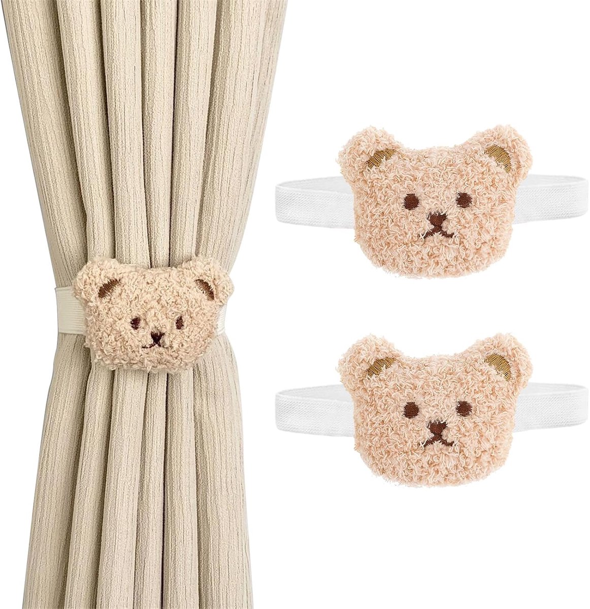 Gordijnhouders 2 Stuks - Cartoon Bears - Bruin - Decoratief voor Slaapkamer en Kantoor - ShopVlot