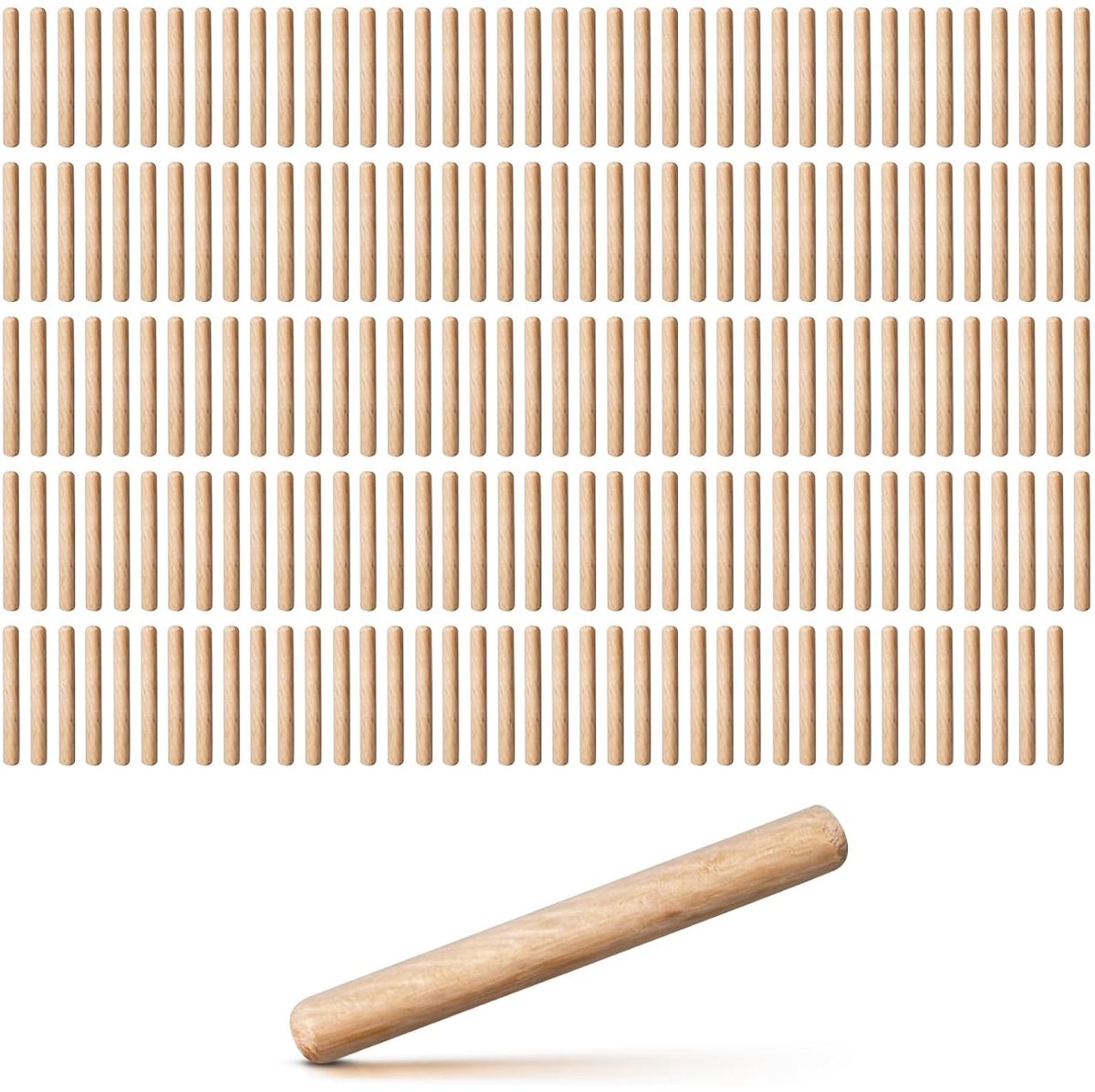 Houten pluggen M6 x 50 - Beukenhout - Duurzaam en stevig - Ideaal voor meubelprojecten - ShopVlot