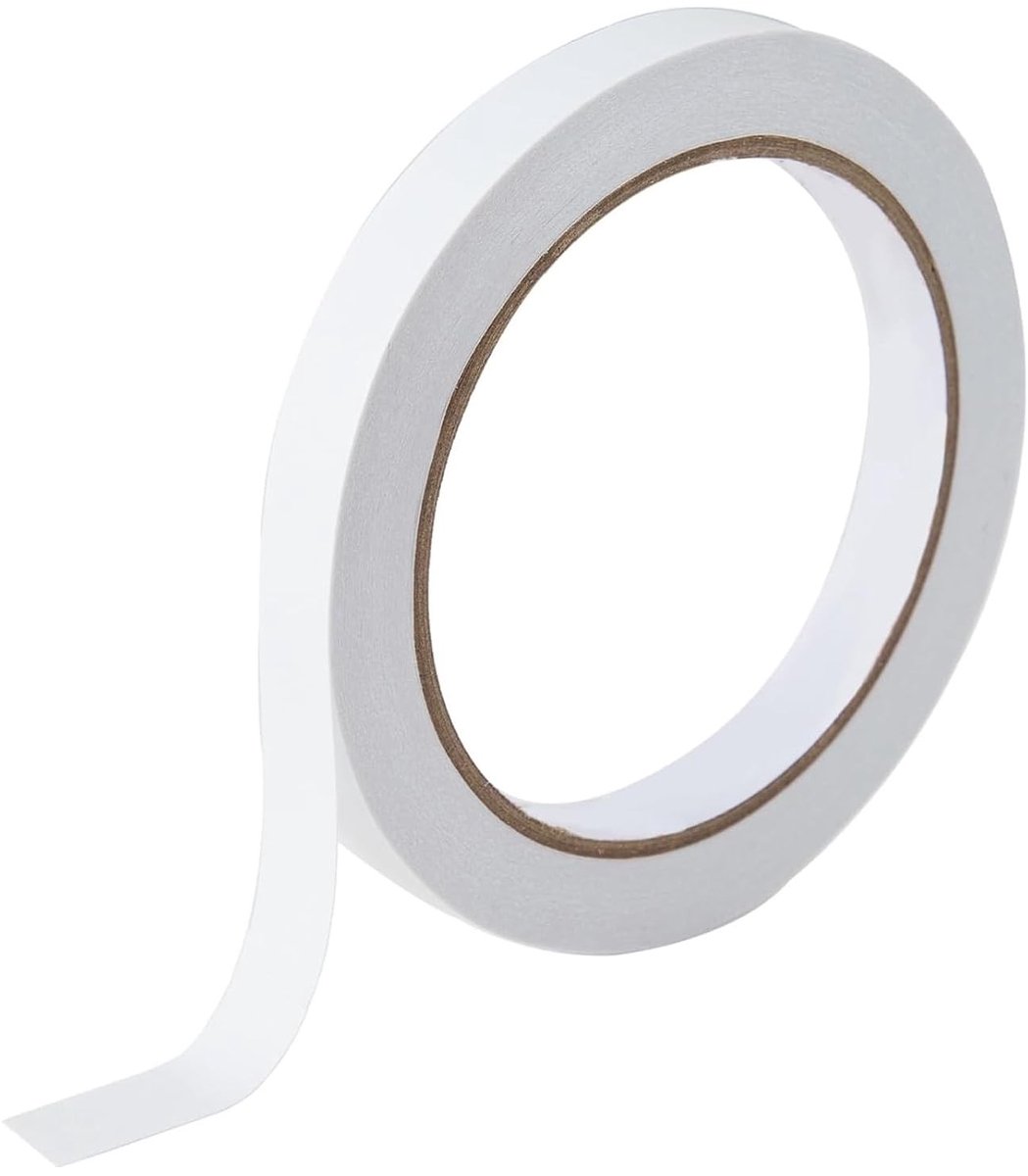 Zeer sterke dubbelzijdige tape van stof, 1.2 cm x 50 m, veelzijdige plakband voor kleding, gordijnen, jeans en jurken