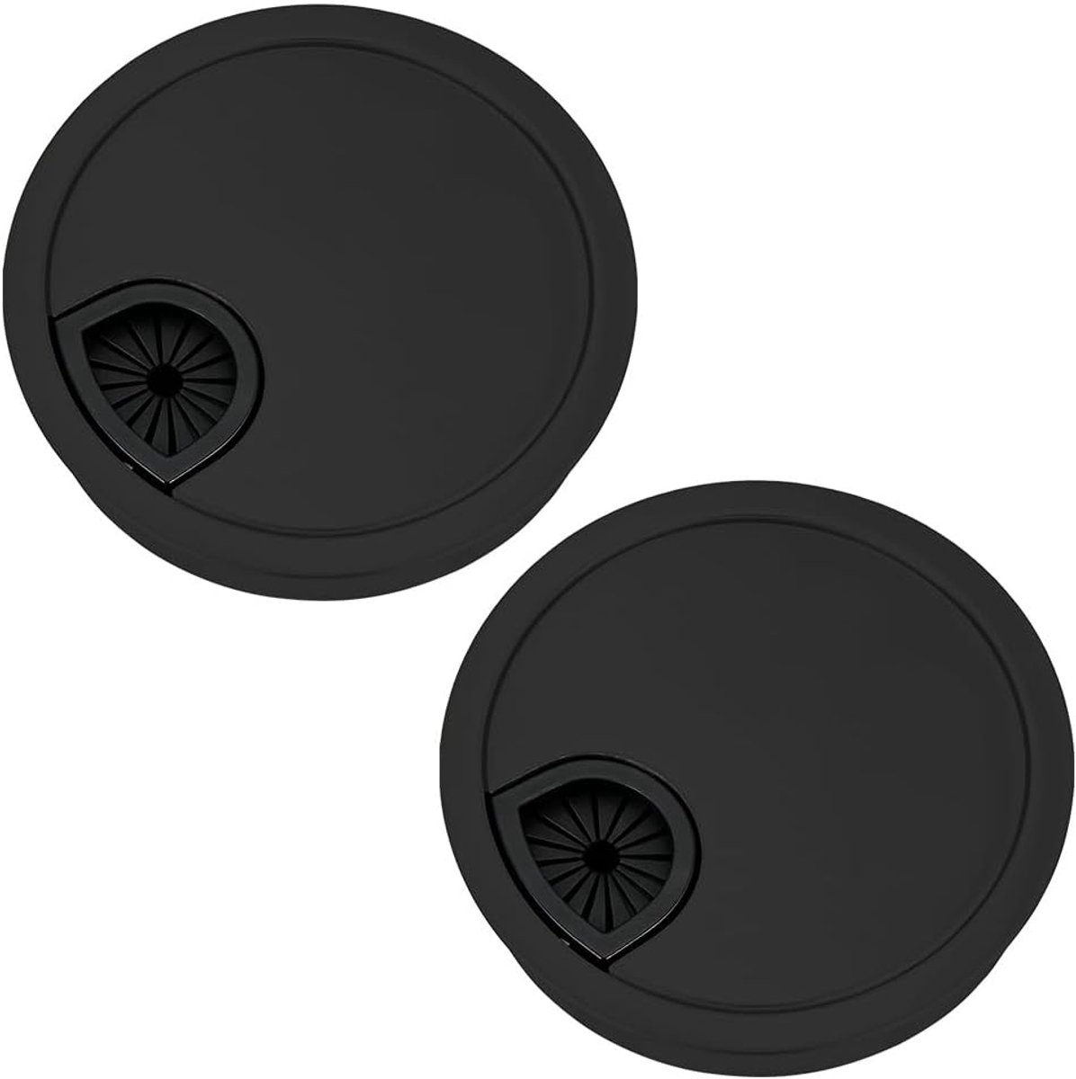 Kabeldoorvoer voor bureau 80mm - Zinklegering zwart - Afneembaar - Efficiënte kabelbeheer - ShopVlot