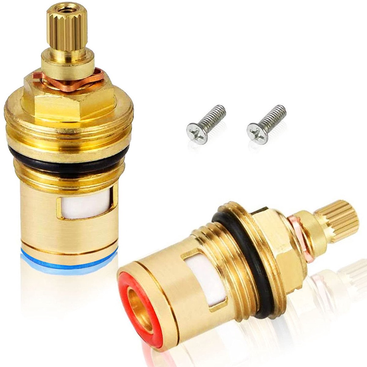 Kraanonderdeel keramisch topventiel 1/2 inch - 20 tanden patroon - set van 2 - ideaal voor badkamer en keuken - ShopVlot