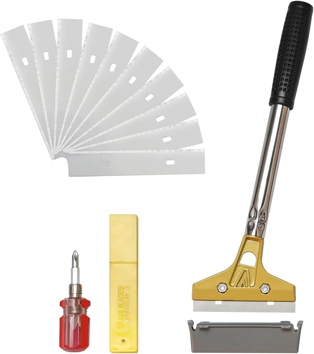 Squeegee 100 mm - carbon staal - met zachte grip - ideaal voor glasreiniging - ShopVlot