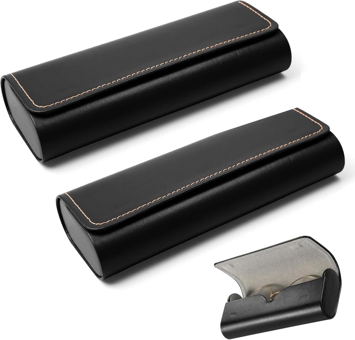 Zonnebril etui set - hard shell - PU leer - bescherming voor brillen - ShopVlot