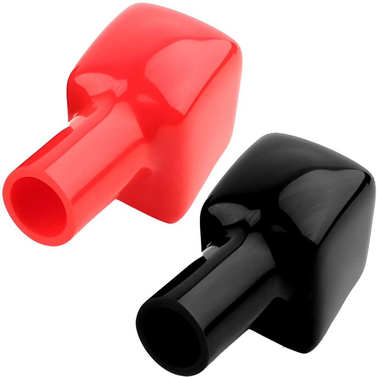 Accupoolafdekking 1 paar - Rood zwart - PVC - Beschermkap voor auto, motorfiets, boot, camper - ShopVlot