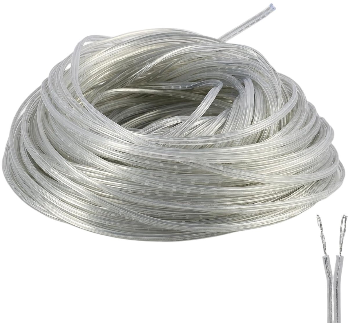 PVC kabel 28AWG 20m - transparant - 2-aderig - ideaal voor lampen en verlichting - ShopVlot