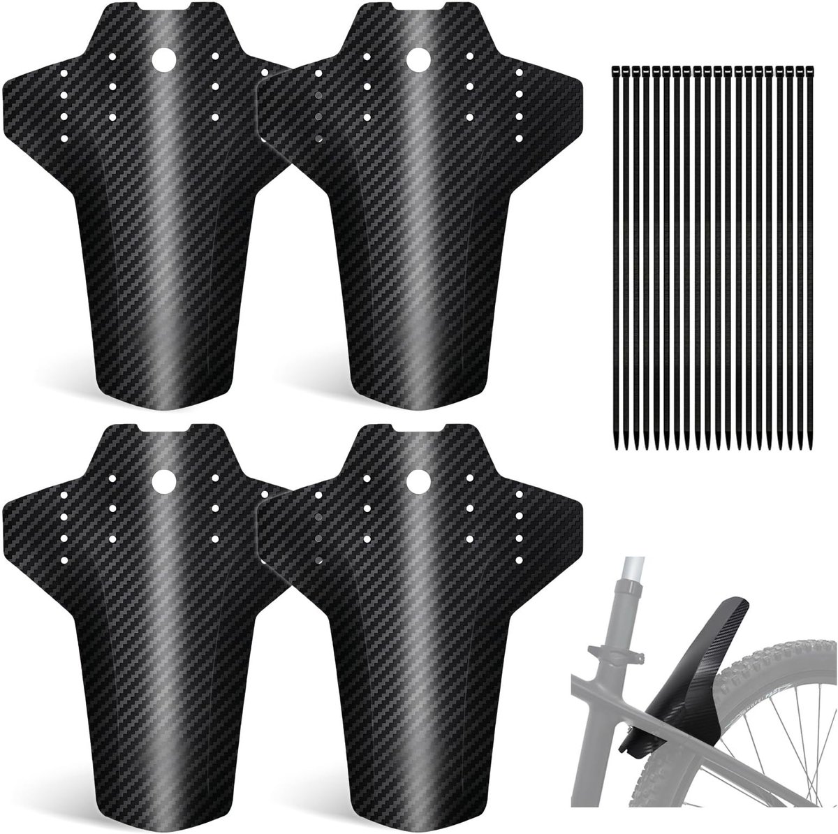 Solidchoice - Set van 4 Universele Spatborden voor Mountainbikes