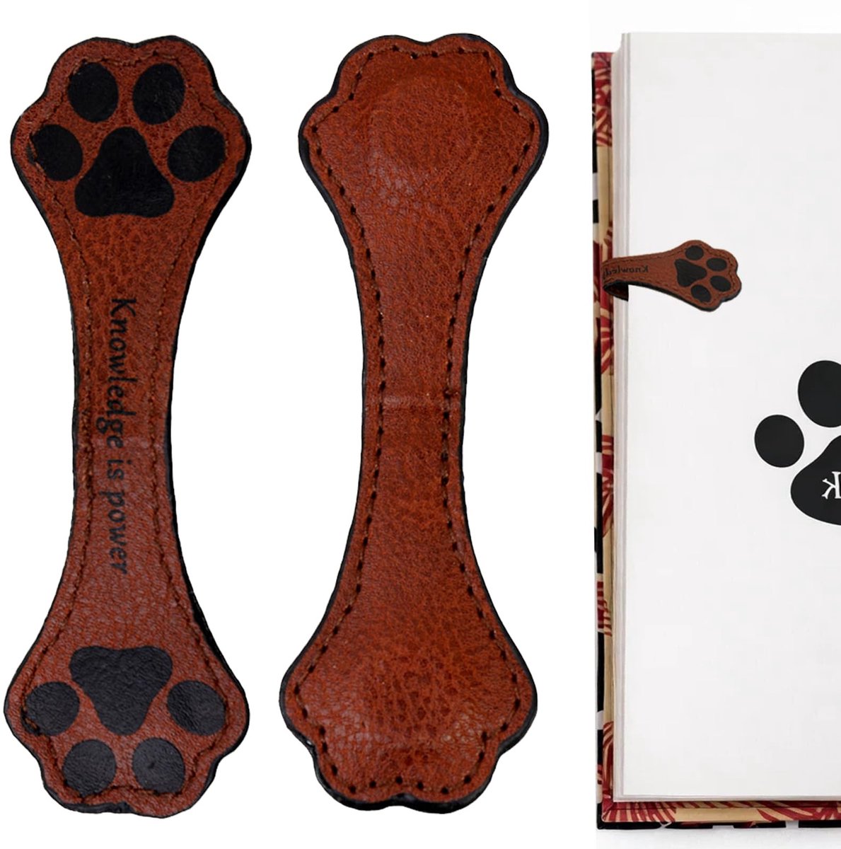 Solidchoice - Gepersonaliseerde Leren Magnetische Boekenlegger Set van 2