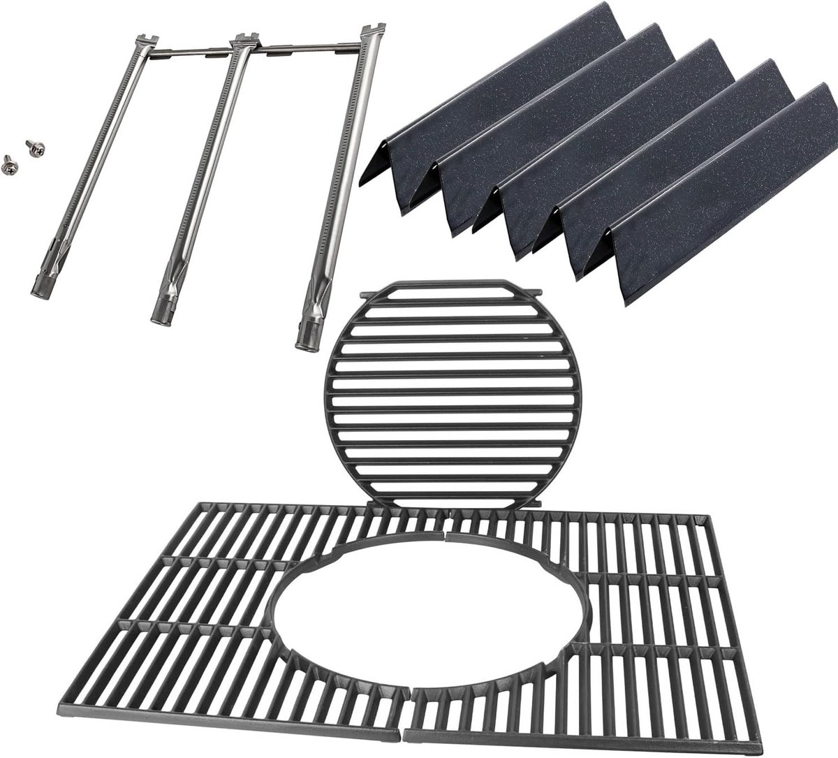Barbecue onderdelen voor Weber Spirit 300 - 38,8cm Flavorizer Bars - RVS brander en gietijzeren grillrooster - m-winkel