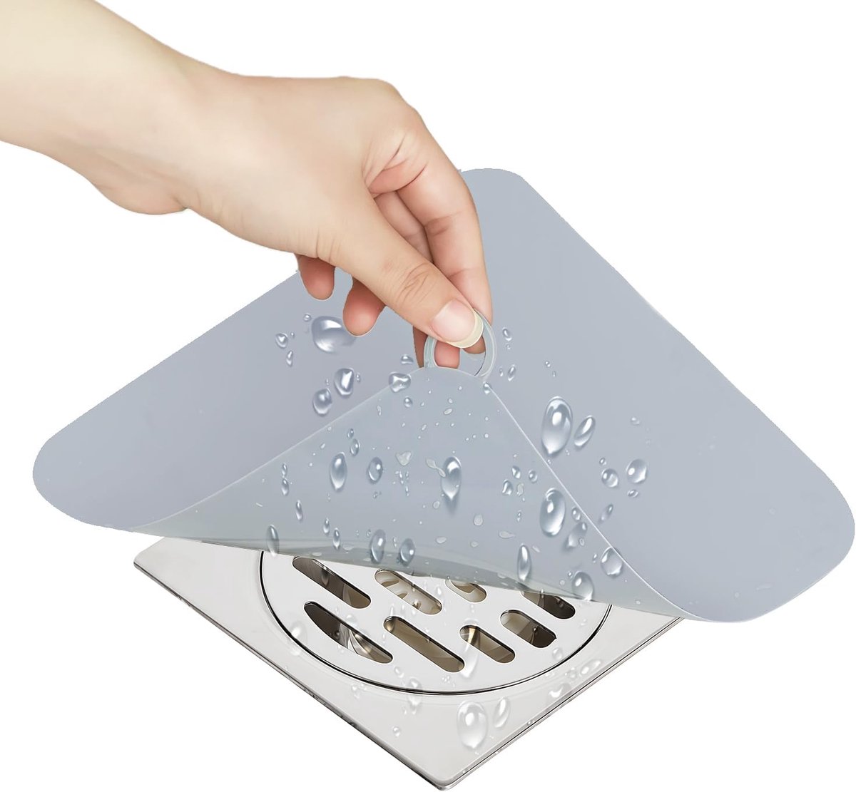 SnelShoppen - 2 Stuks Doucheafvoer, Siliconen Geurvrije Afvoerstopper voor Badkamer Keuken, Grijs, Flexibele Universele Pasvorm
