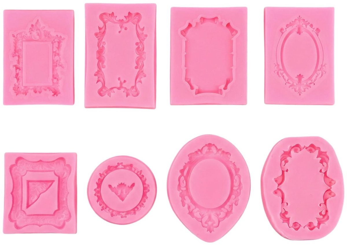 Solidchoice - Set van 8 Barokstijl Siliconen Mallen voor Taartdecoratie