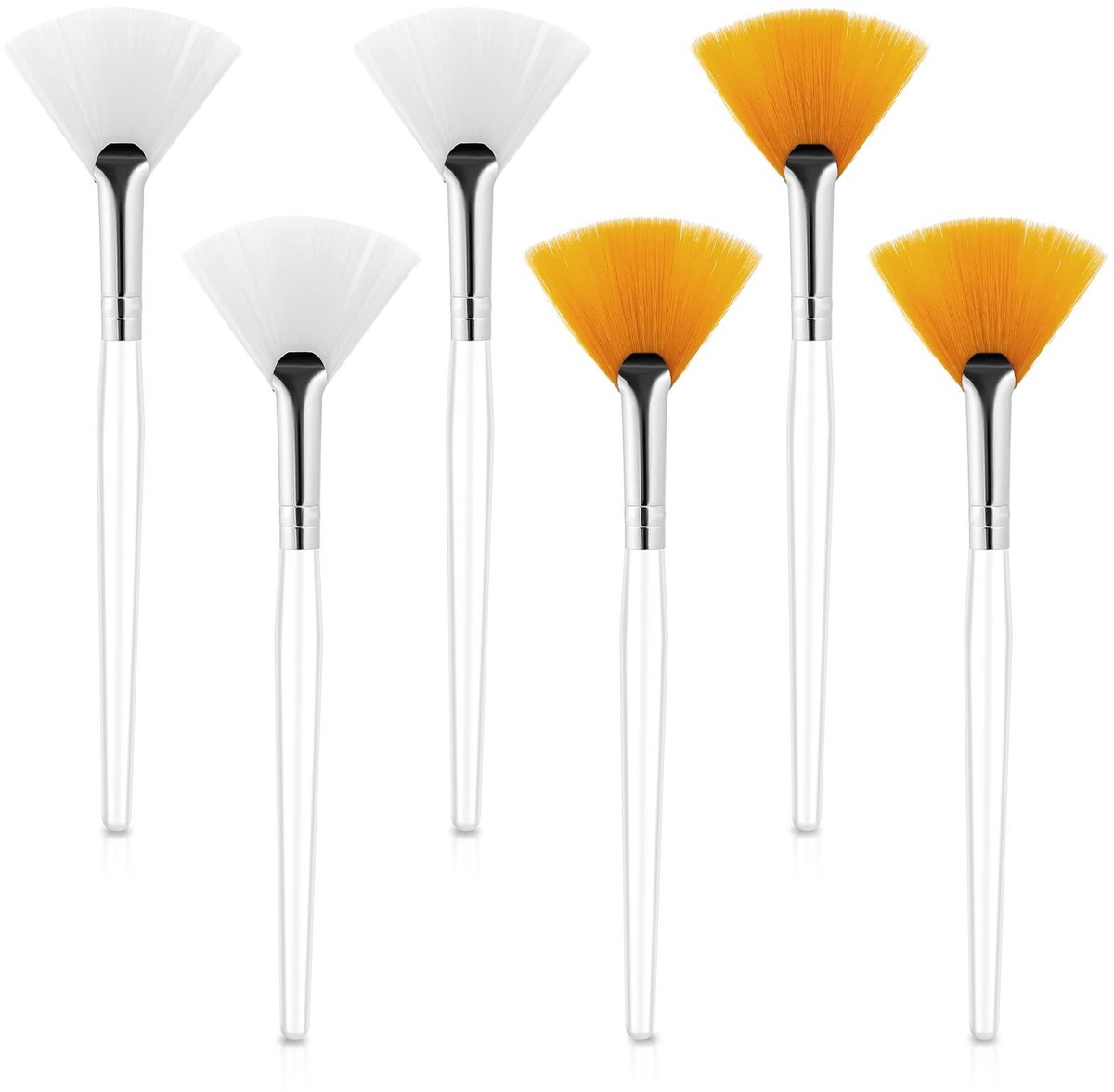 Solidchoice - Set van 6 Waaierkwasten voor Cosmetica en Gezichtsmaskers