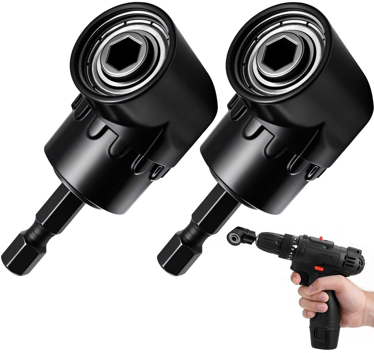 Solidchoice - Set van 2 Schroevendraaiers met 105° Adapter voor Krappe Ruimtes