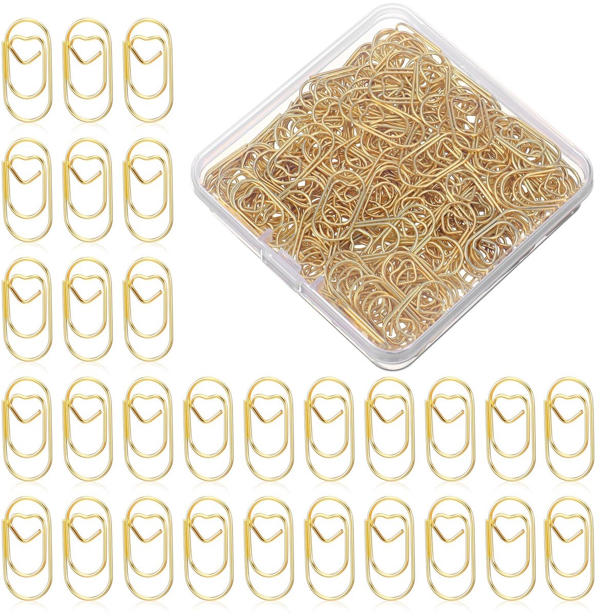 Solidchoice - 200 Stuks Hartvormige Paper Clips in Een Doos