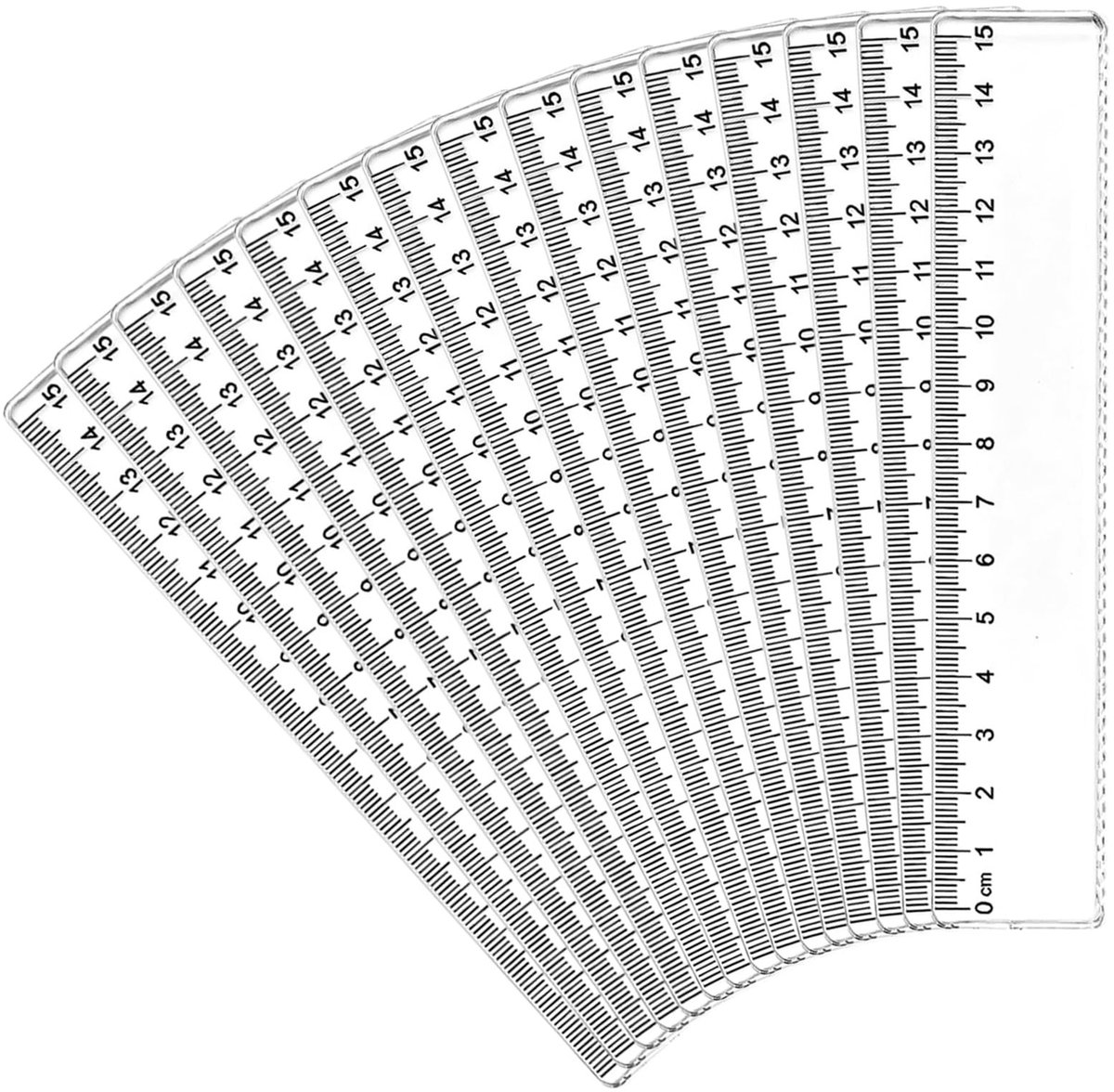 Solidchoice - Set van 15 Stuk 15 cm Linialen, Ideaal voor School en Kantoor