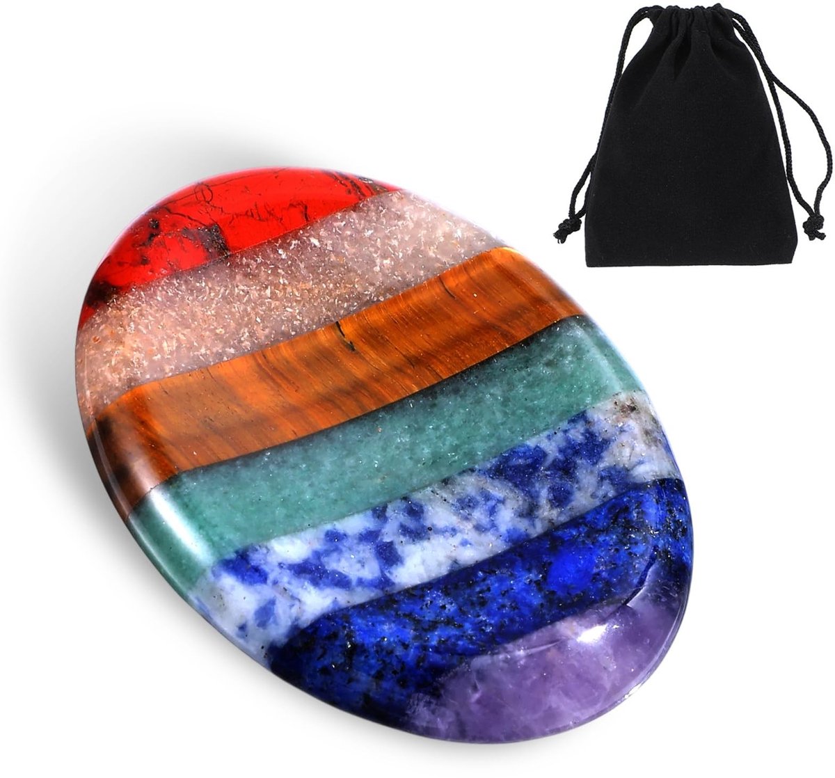 Solidchoice - 7 Chakra Kristallen Duimsteen voor Meditatie