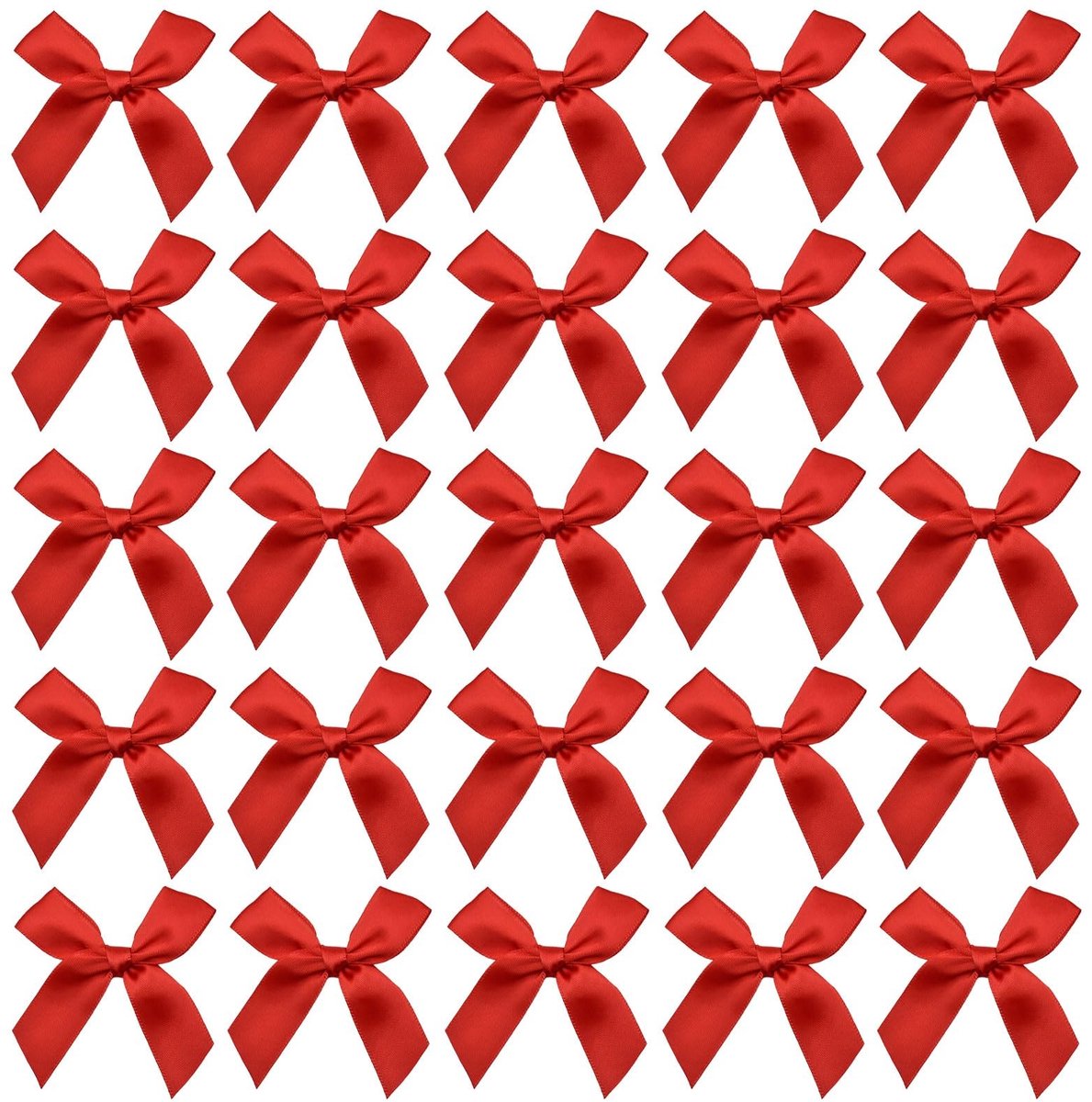 Solidchoice - Set van 60 Kerststrikken met Dubbelzijdige Plakband (Rood)