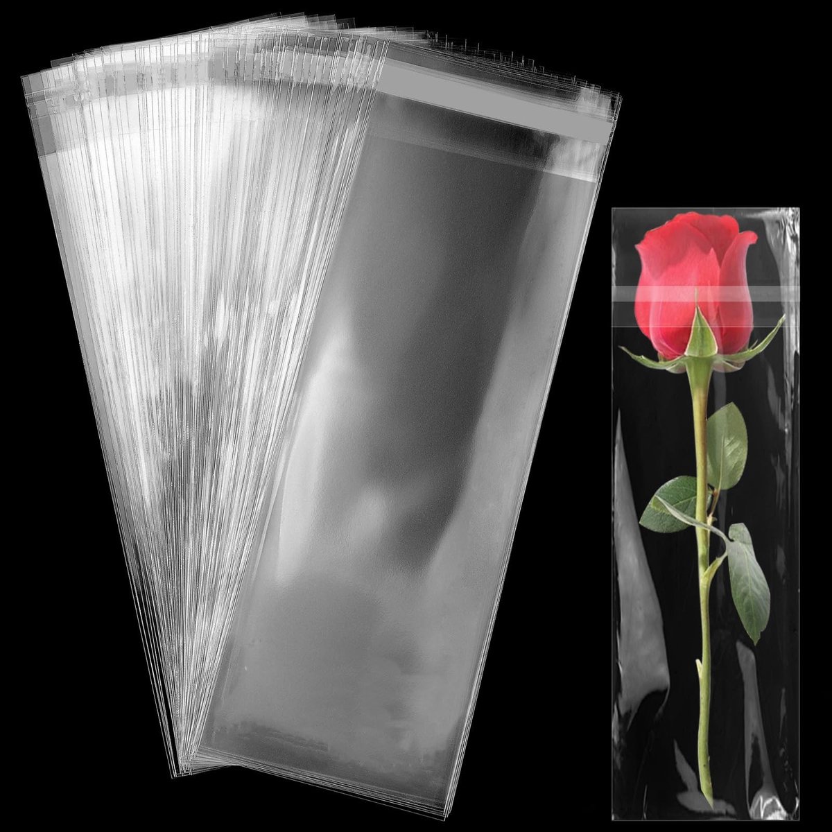 Solidchoice - Pack van 100 Zelfklevende Cellofaanzakjes voor Verpakkingen