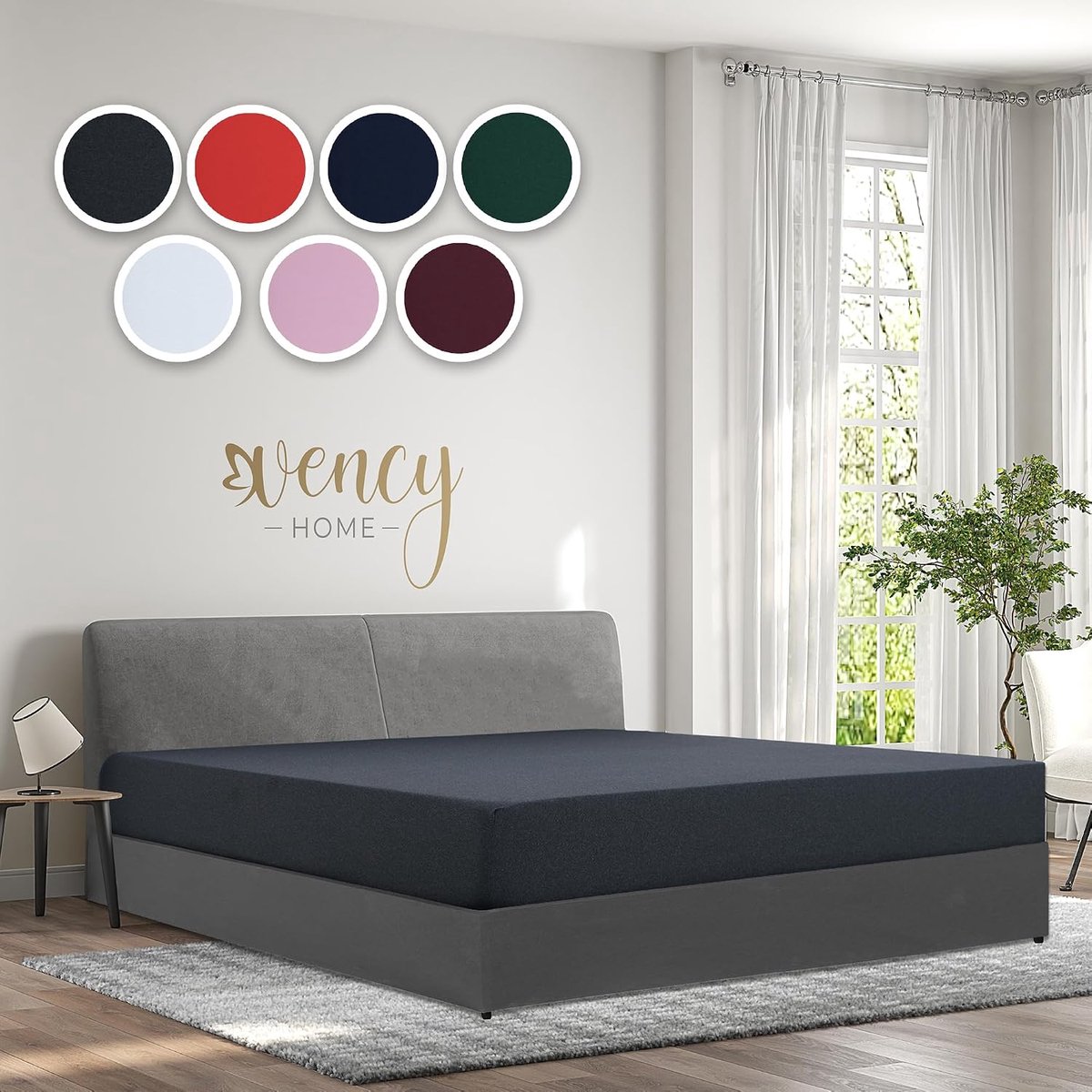 Jersey hoeslaken 90 x 200 cm - antraciet - 100% katoen - perfect passend voor matrassen tot 25 cm - ShopVlot