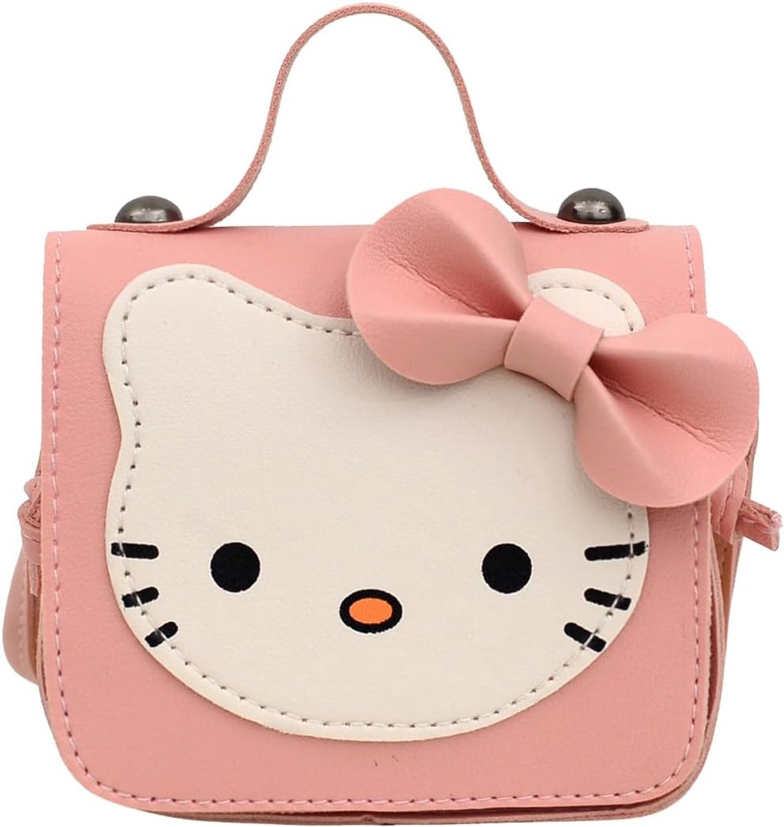 Crossbody tas met strik - mini flap tas - roze - voor sleutels en telefoons - ShopVlot