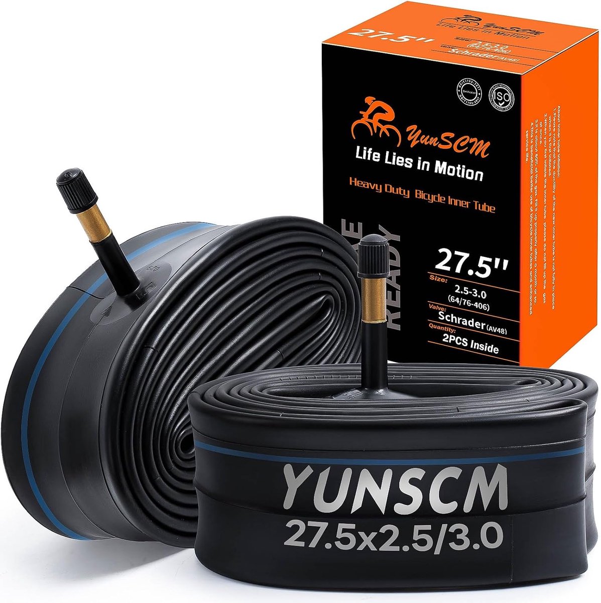 2pcs 27.5 inch heavy duty bicycle tubes 27.5 x 2.5 27.5 x 3.0 premium butyl rubber inner tubes, compatible with 27.5 x - ShopVlot