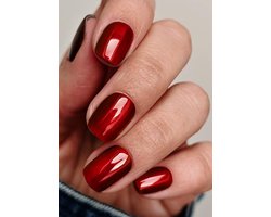 UV Nagelfilm Set - 20 Stuks Rood Chroom Gel Nagelfilm - Zelfklevend - Eenvoudig aan te brengen - ShopVlot