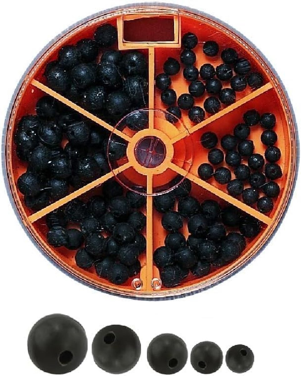 Rubber kralen set - 110 stuks - diverse maten - perfect voor vissen - ShopVlot