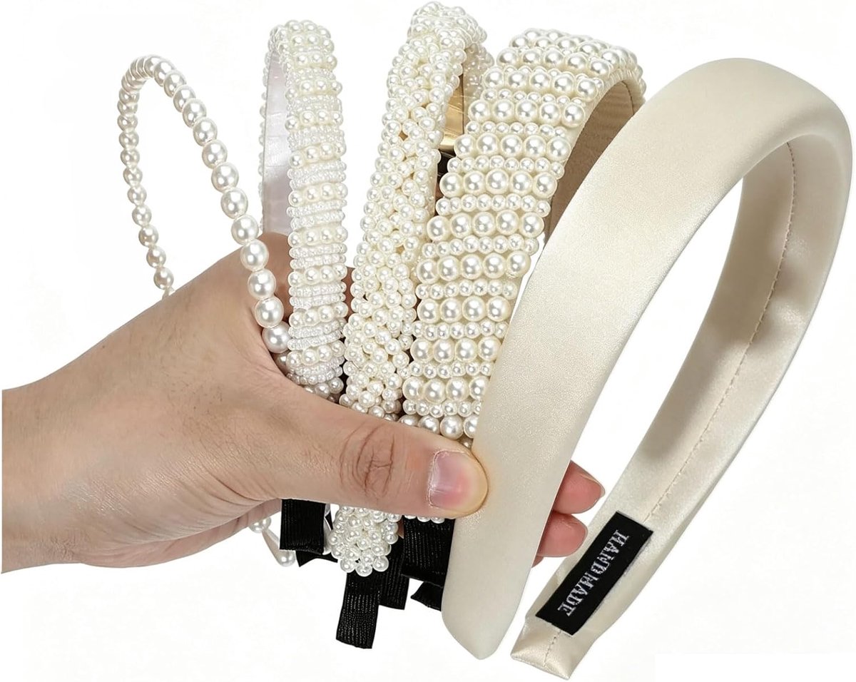 Haarnetjes bruid 5-pack - parel en strass - haaraccessoires - perfect voor bruiloft - ShopVlot