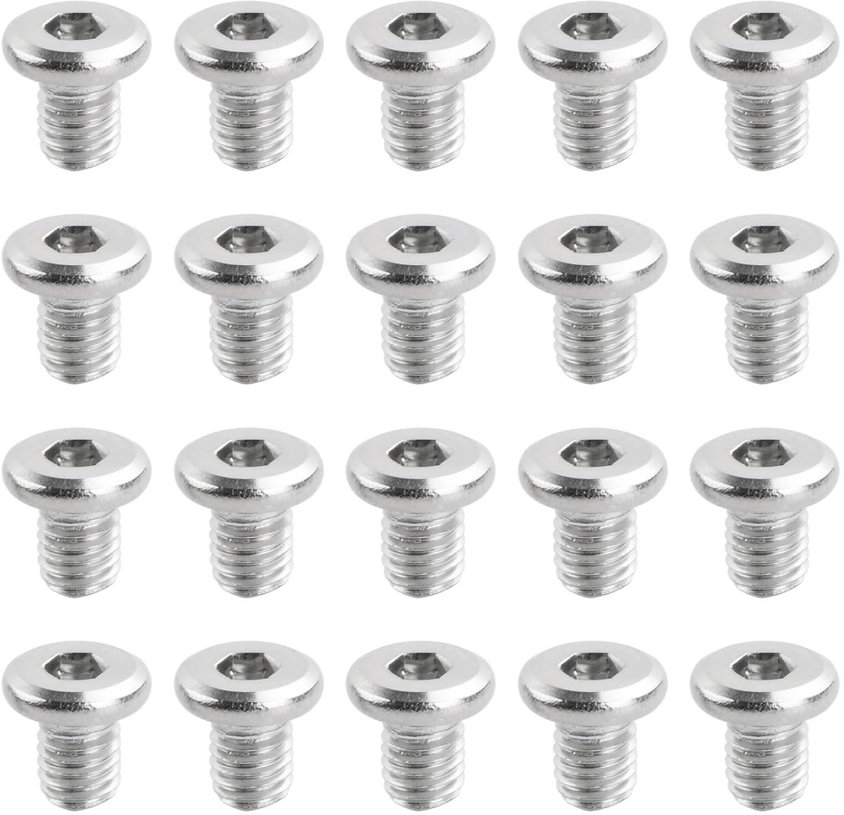 M8 x 10mm platte kop schroeven - RVS 304 volledig draad - voor meubelassemblage - 20 stuks - ShopVlot