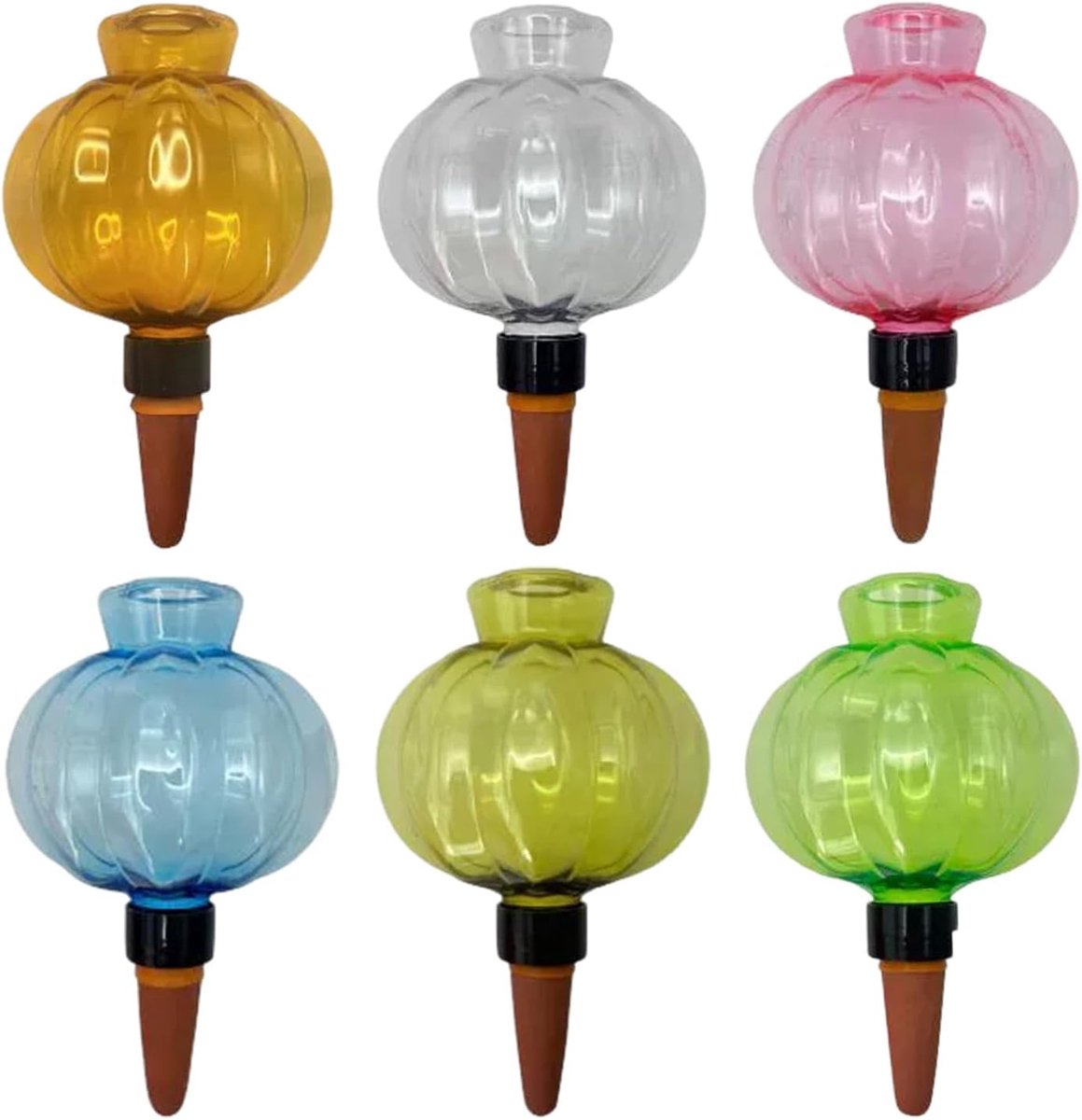 Automatische bewateringsballen 500 ml - transparant - 6 stuks - zelfbewatering voor binnen en buiten - ShopVlot
