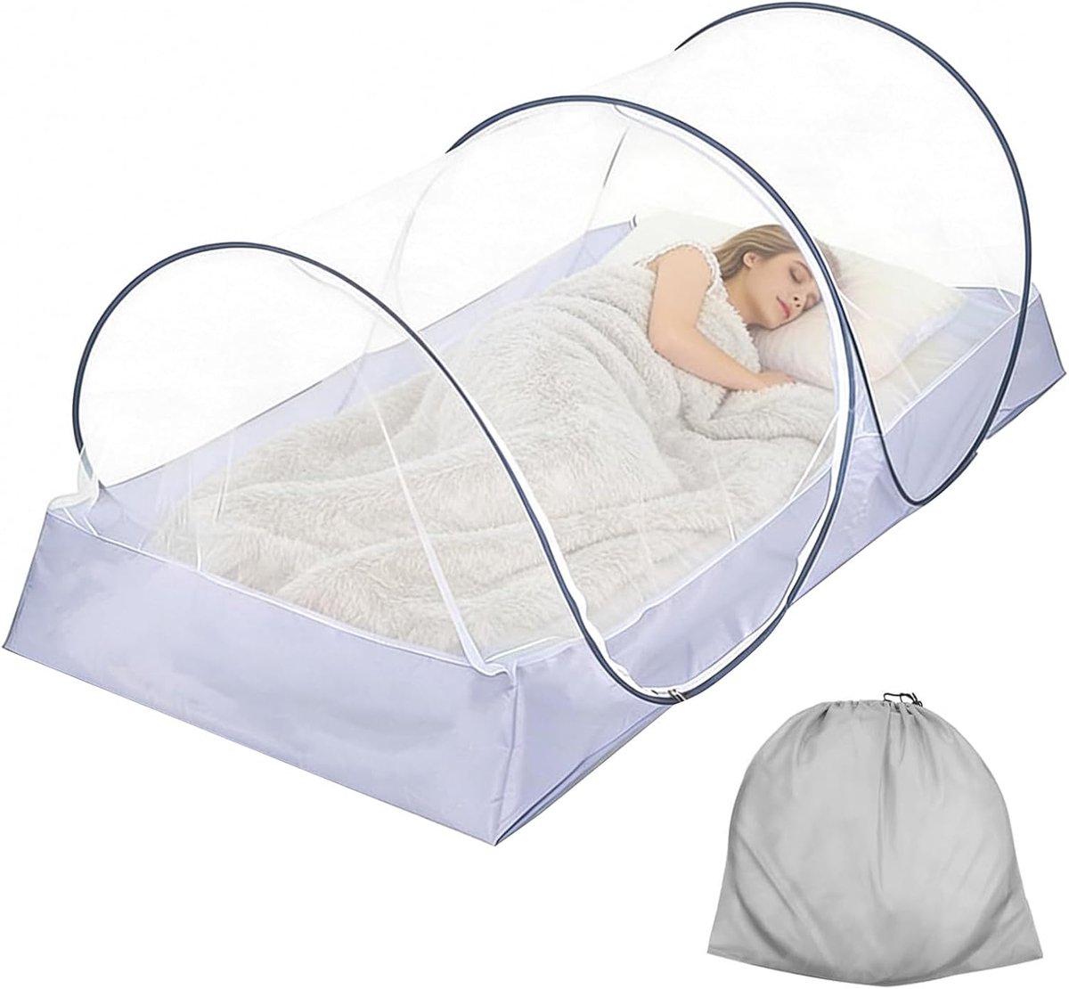 Muggennet bed 200 x 100 x 73 cm - Pop-up bedtent - Vouwbaar design - Ideaal voor outdoor camping - ShopVlot
