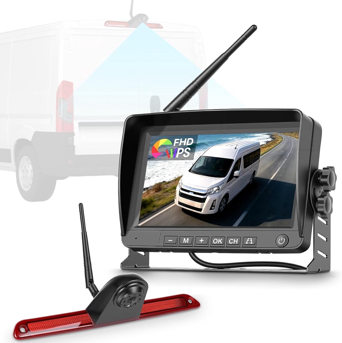Achteruitrijcamera Draadloos - 720P IPS-scherm 7'' - Nachtzicht IR - Voor Mercedes Sprinter 2006-2019 - ShopVlot