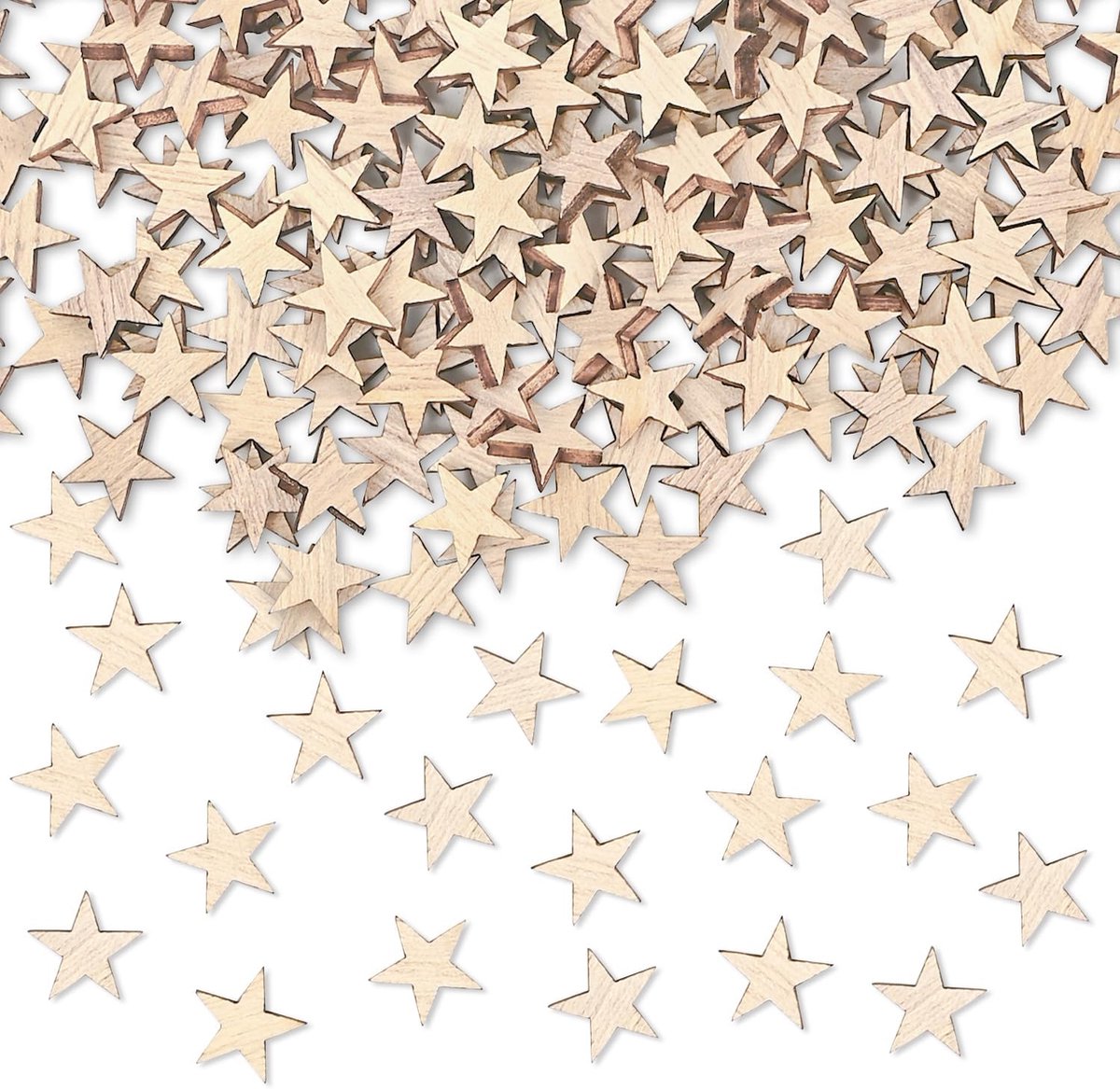 Houten Sterren Confetti 200 Stuks - Natuurlijke Afwerking - Voor Feestdecoratie en Creatieve Projecten - ShopVlot