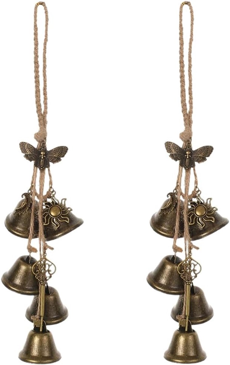 Heksenbellen windgong 2 stuks - Vlinder design - Decoratieve hanger - Mystieke sfeer voor voordeur - ShopVlot