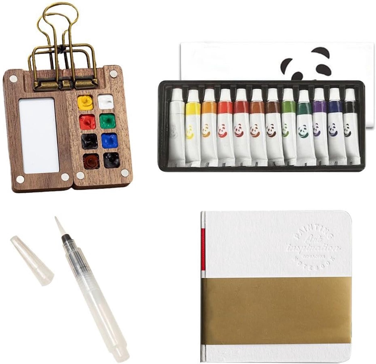 Aquareldoos 4 stuks - mini-aquarelset - compacte schilderset - ideaal voor reizen - ShopVlot