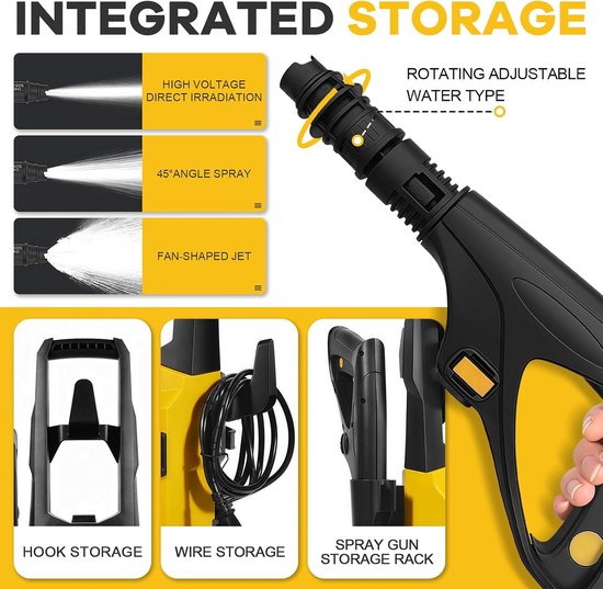 Hogedrukreiniger 810 W - Compact en mobiel - 36 bar waterdruk - Ideaal voor auto en tuin - ShopVlot — afbeelding 4