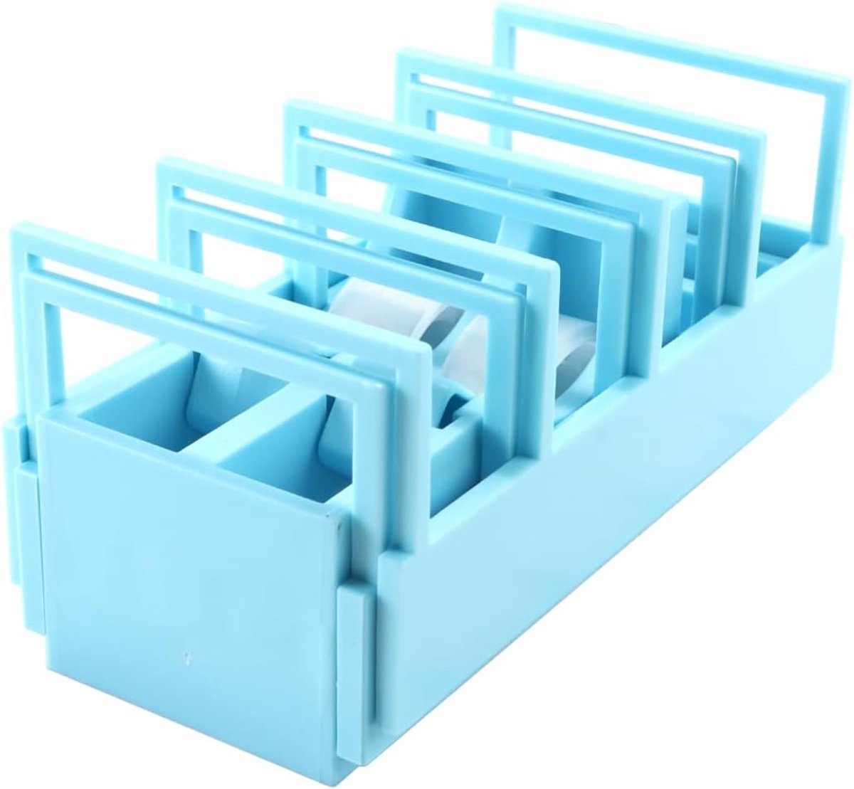 Tape dispenser lichtgewicht - draagbare plastic tape houder - lichtblauw - ideaal voor verpakkingsmateriaal - ShopVlot