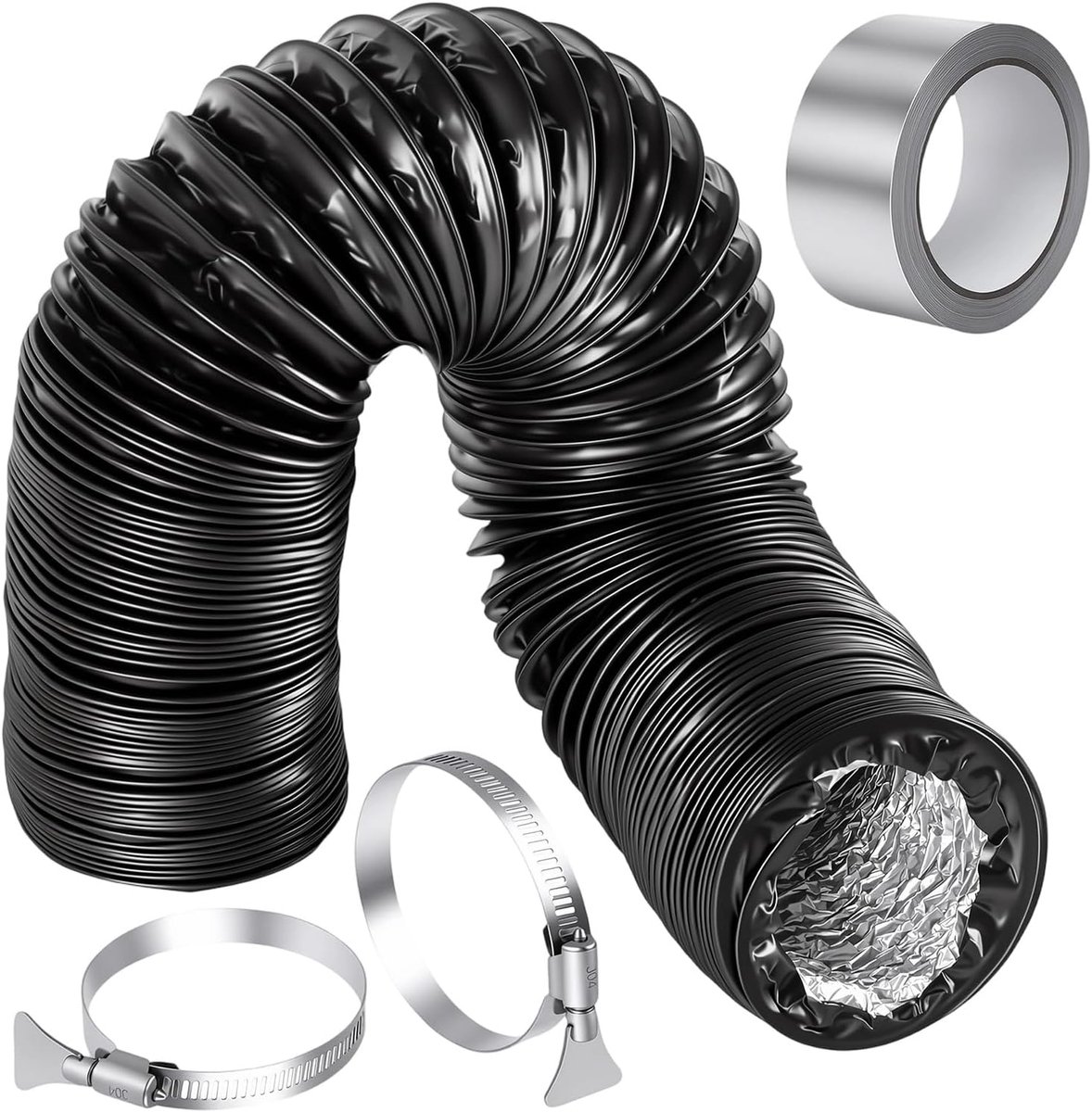 Afvoerslang 80 mm - lengte 3 m - PVC flexibele aluminium slang - ideaal voor ventilatie - ShopVlot