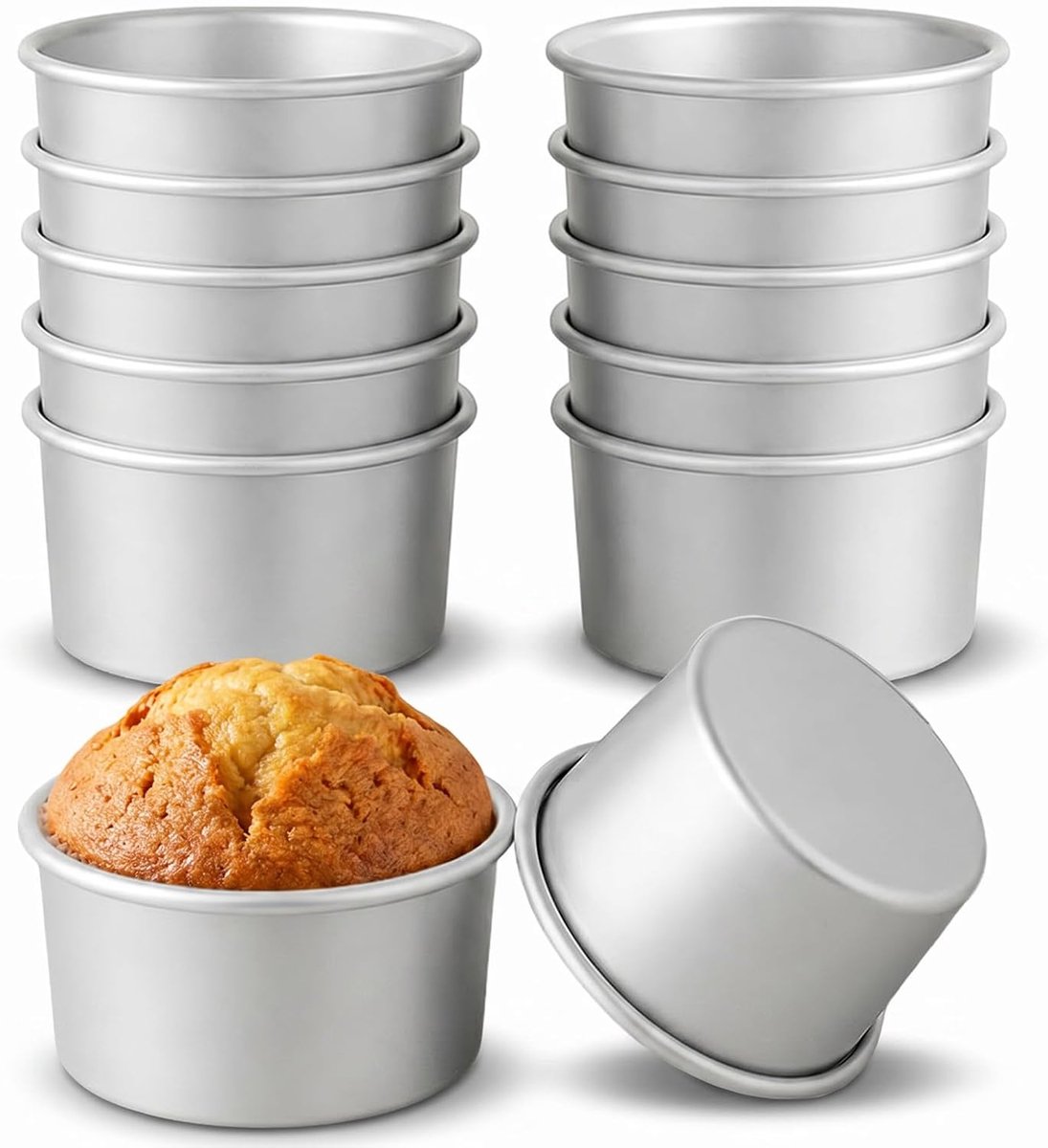 Backvorm 12-delig Set - Mini Cakevorm van Aluminium - Antiaanbaklaag - Perfect voor Oven & Airfryer - ShopVlot
