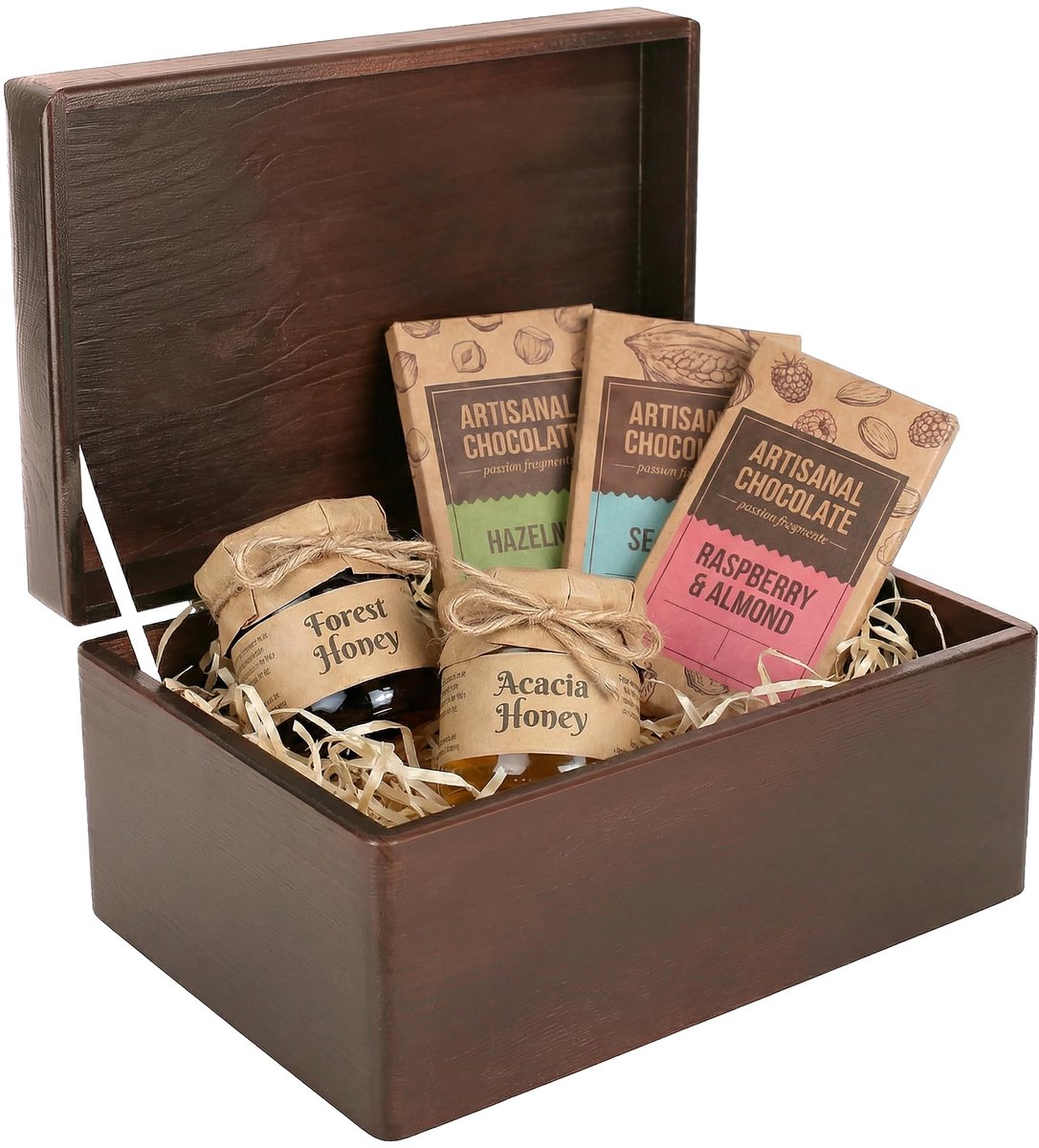 Famanu – Grote houten opbergdoos in bruin, 30 x 20 x 14 cm, ideaal voor het opbergen van spullen