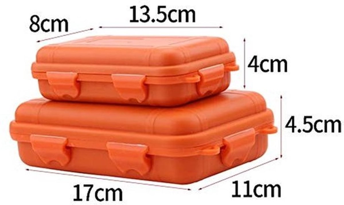 Waterdichte Box - Draagbare Opbergdoos - Schokbestendig en Lichtgewicht - L-Formaat - Outdoor Box - Ideaal voor Kamperen en Vissen - Oranje