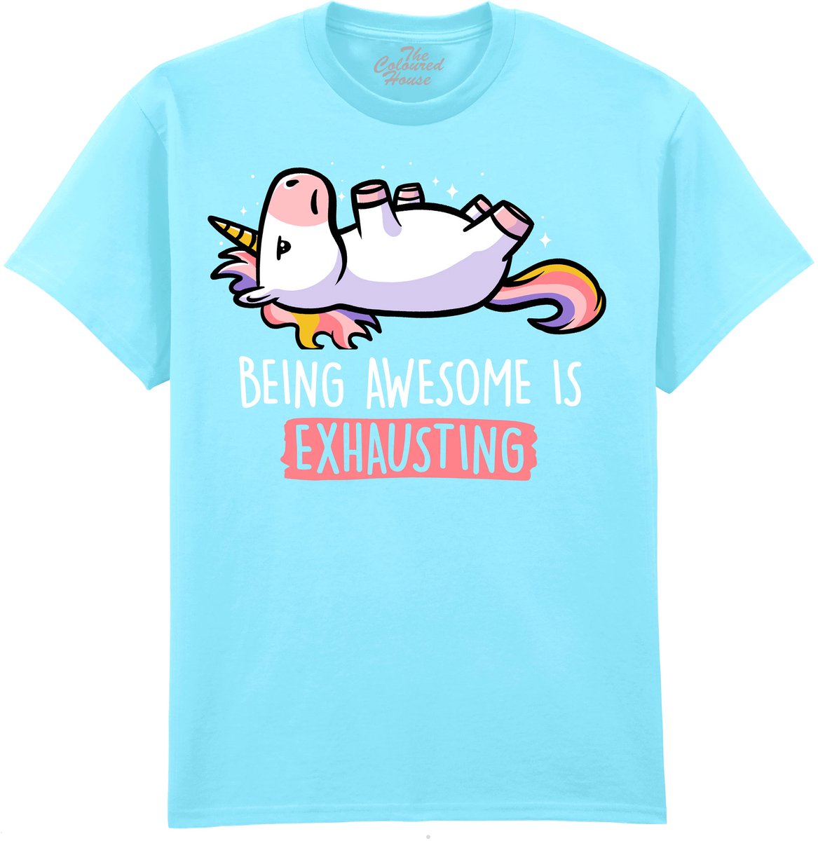 Eenhoorn Being Awesome Is Exhausting The Coloured House T-shirt XL