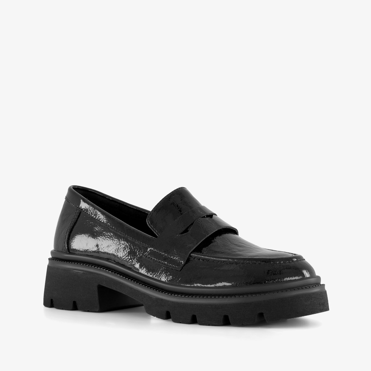 Nova dames lak loafers zwart - Maat 38